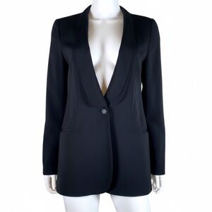 Madewell J Crew Buckley Tailors Black Shawl Collar Fitted Blazer Womens Sz 6